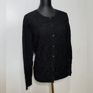 Merona Black Lace Button-Up Women’s Cardigan sweater